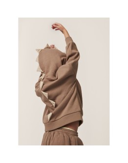 KONGES SLOJD - Lou Animal Hoodie - Shitake