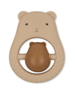 KONGES SLOJD - Teeth soother sibling teddy - Creme