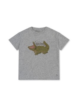 KONGES SLOJD - Famo t-shirt - Grey melange Crocodile