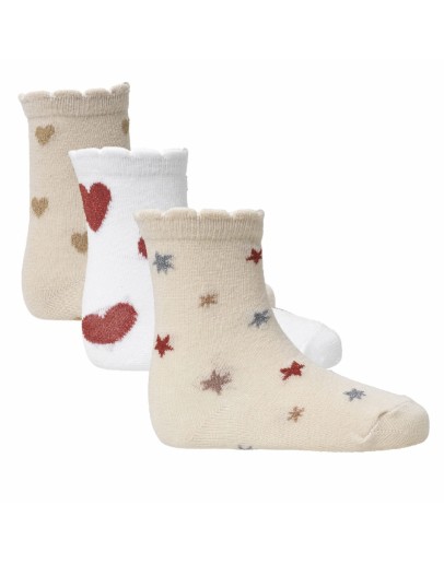 KONGES SLOJD - 3 pack Jacquard socks - Heart/Aisuru/Star