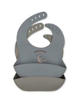 KONGES SLOJD - Silicone bib - Basic grey - 1 piece