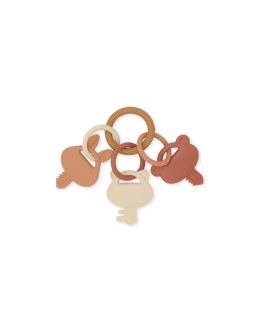 KONGES SLOJD - Silicone Keys activity toy - Brown clay