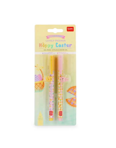 LEGAMI - Set of 2 Gel Pens with Animal Decoration - Lovely Friends - Hoppy Easter