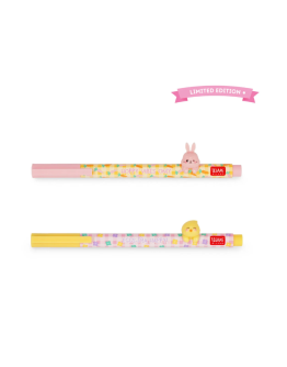 LEGAMI - Set of 2 Gel Pens with Animal Decoration - Lovely Friends - Hoppy Easter