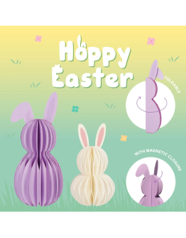 LEGAMI - Set of 2 Foldable Paper Bunnies - Hoppy Easter