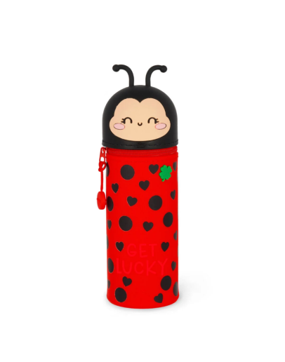 LEGAMI - Pencil Case 2 in 1 soft silicone - Kawaii - Ladybug "Get Lucky"