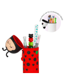 LEGAMI - Pencil Case 2 in 1 soft silicone - Kawaii - Ladybug "Get Lucky"