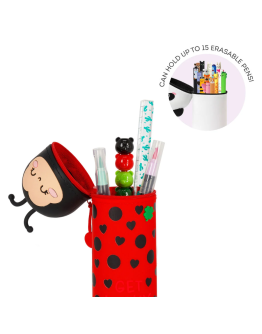 LEGAMI - Pencil Case 2 in 1 soft silicone - Kawaii - Ladybug "Get Lucky"