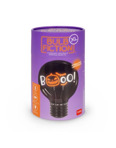 LEGAMI - Decorative Lightbulb-Shaped Table Lamp - Pumpkin Booo - Bulb Fiction XL LEGAMI - Decorative Lightbulb-Shaped Table Lamp - Pumpkin Booo - Bulb Fiction XL
