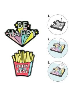 LEGAMI - Cutie - Set Of 2 Metal Stickers - Be happy