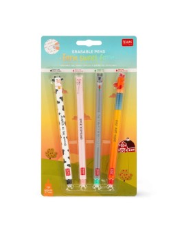 LEGAMI - Farm Sweet Farm Set of 4 Erasable Gel Pens - Erasable Pen Set