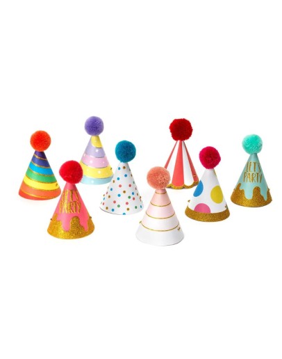 LEGAMI - The Party is On - Set of 8 Party Hats