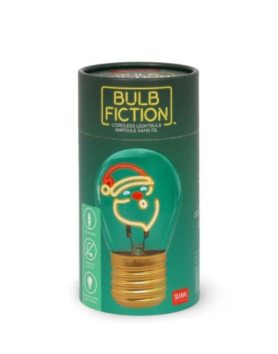 LEGAMI - Decorative Lightbulb-Shaped Table Lamp - Santa Claus - Bulb Fiction