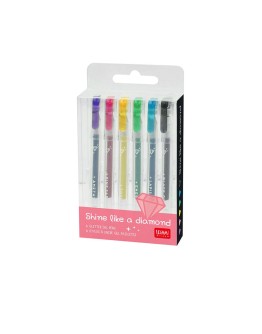 LEGAMI - Set Of 6 Glitter Mini Gel Pens