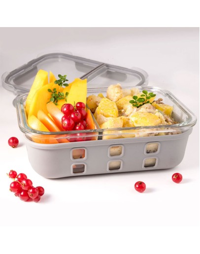 LEKKABOX - Glass Lunchbox with protective Cover - 900 ml