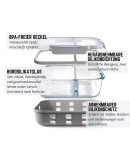 LEKKABOX - Glass Lunchbox with protective Cover - 900 ml