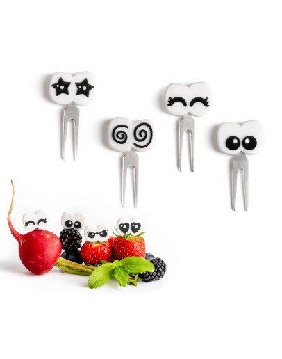 LEKKABOX - Eyes Picks Stainless Steel - 4 Set
