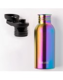 LEKKABOX - RVS Drinkfles lichtgewicht Rainbow - dop zwart - 500 ml