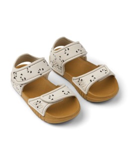 LIEWOOD - Blumer sandals - Panda/Sandy mix