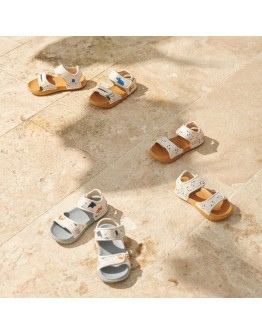 LIEWOOD - Blumer sandals - Panda/Sandy mix