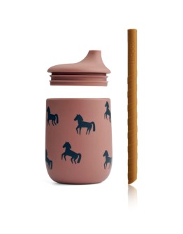 LIEWOOD - Ellis sippy cup - Horses Dark rosetta