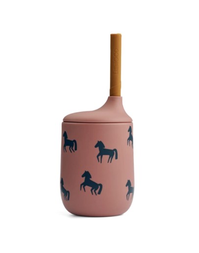 LIEWOOD - Ellis sippy cup - Horses Dark rosetta