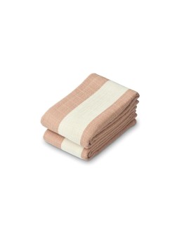 LIEWOOD - Lewis Muslin Cloth 2 pack - Stripe : Pale tuscany sand