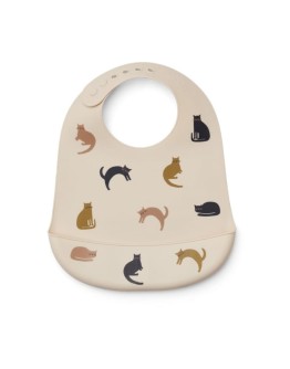 LIEWOOD - Tilda bib - Miauw / Apple blossom mix