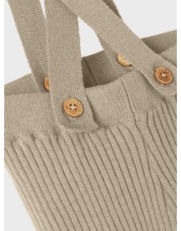LIL ATELIER - Baby broekje gebreid met helpen - White pepper