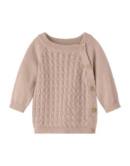 LIL ATELIER - Baby Wikkel gebreide trui - Rose dust