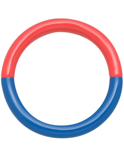 LULU COPENHAGEN - Color Ring Double Enemal - Orange/Coral - Blue