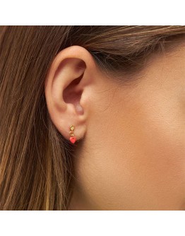 LULU COPENHAGEN - Earring Love U Dangling 1 pcs - Lipstick red