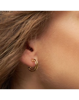 LULU COPENHAGEN - Shape Hoops Pair Gold plated
