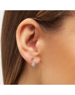 LULU COPENHAGEN - Earring Love U Dangling 1 pcs - Silver plated