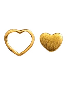 LULU COPENHAGEN - Earring pair Family Love brushed - Gold plated