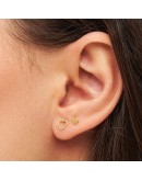 LULU COPENHAGEN - Earring pair Family Love brushed - Gold plated