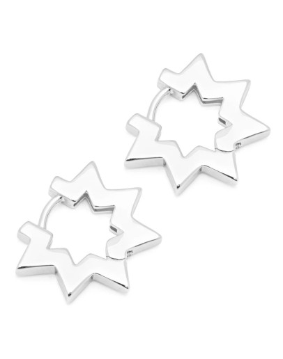 LULU COPENHAGEN - Star Hoops pair Silver plated