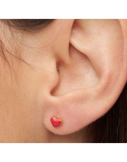 LULU COPENHAGEN - Earring Love U 1 pcs - Hot coral