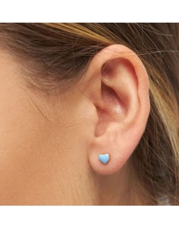 LULU COPENHAGEN - Earring Love U 1 pcs - Light blue