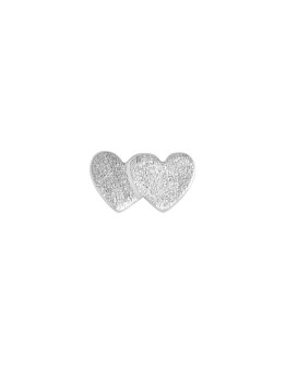 LULU COPENHAGEN - Earring Domino 2 hearts 1 pcs silver