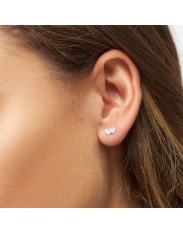 LULU COPENHAGEN - Earring Domino 2 hearts 1 pcs silver