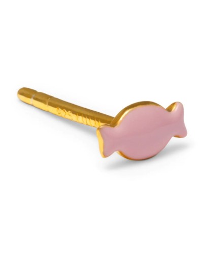 LULU COPENHAGEN - Earring Bonbon 1 pcs gold plated - Light pink