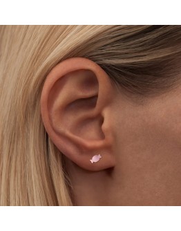 LULU COPENHAGEN - Earring Bonbon 1 pcs gold plated - Light pink