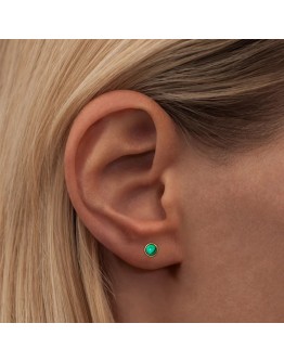 LULU COPENHAGEN - Earring Natural stone 1 pcs - Green