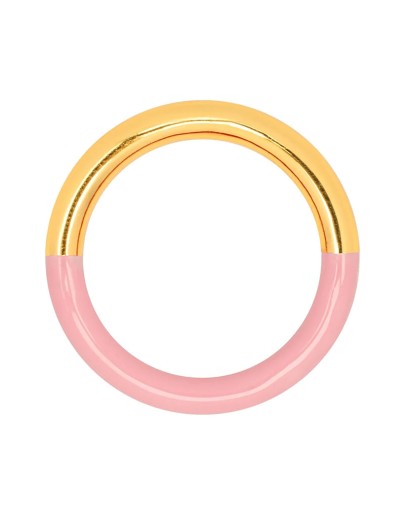 LULU COPENHAGEN - Double Color Ring Gold plated - Gold/Light Pink