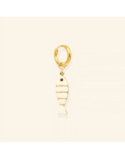 MABLE - Oorbel Tiny Fish - White