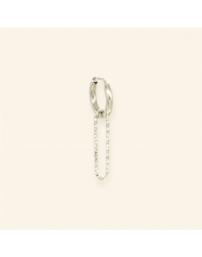 MABLE - Oorbel Sparkly Paperclip (zilver)