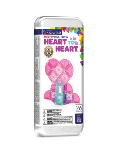 MAGNA TILES - Heart to Heart microMAGS - 26 Piece Travel Set