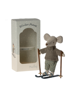 MAILEG - Winter Mouse with ski set, Big brother