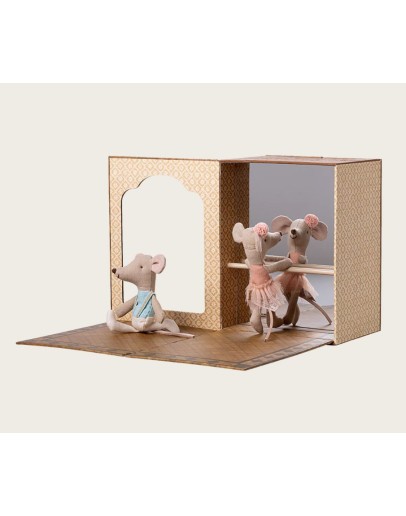 MAILEG - Ballet mice in dance studio, Little sister and brother
